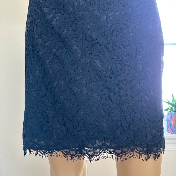 Cece|Womens|A-Line Skirt|Size 0|Black|Full Lace|Knee Length|Mid Rise|Lined - Picture 8 of 15